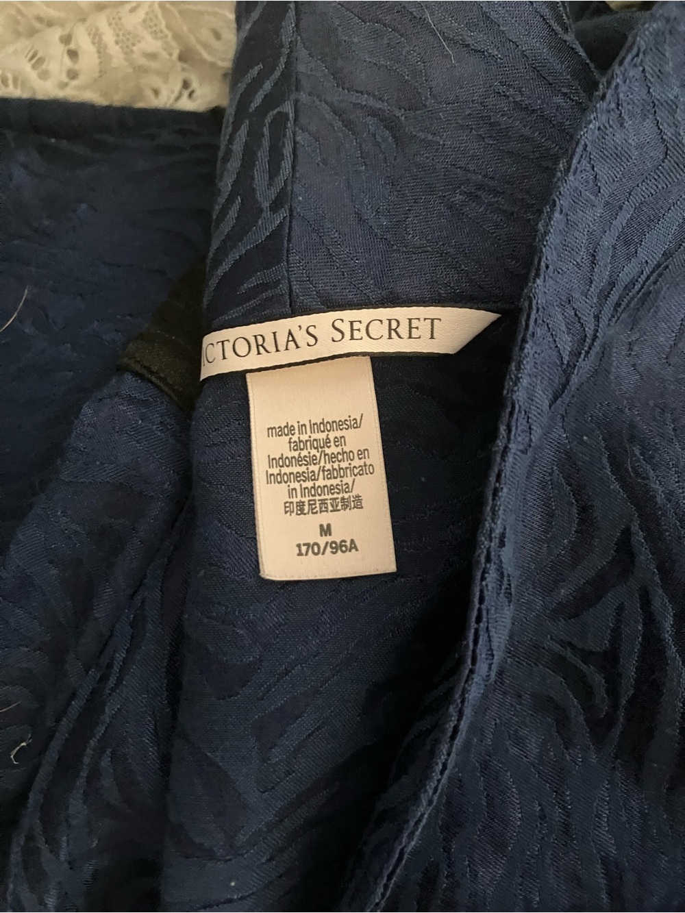 Victoria's Secret Navy Blue Wrap Jumpsuit with Black Trim - Picture 5 of 5